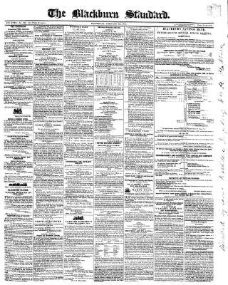 cover page of Blackburn Standard published on February 2, 1853