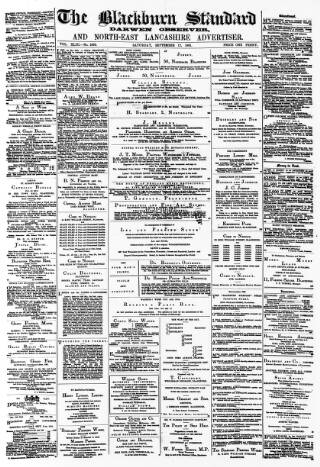 cover page of Blackburn Standard published on September 17, 1881