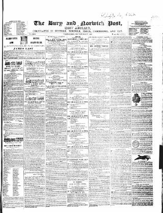 cover page of Bury and Norwich Post published on September 17, 1845