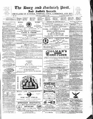 cover page of Bury and Norwich Post published on August 2, 1870