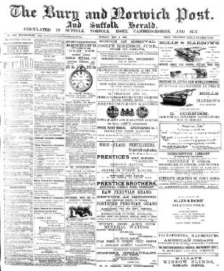 cover page of Bury and Norwich Post published on May 4, 1886