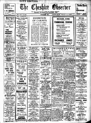 cover page of Cheshire Observer published on November 2, 1946