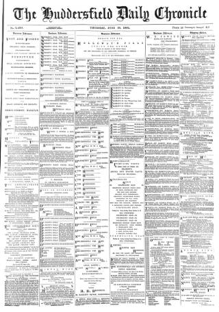 cover page of Huddersfield Chronicle published on June 18, 1891