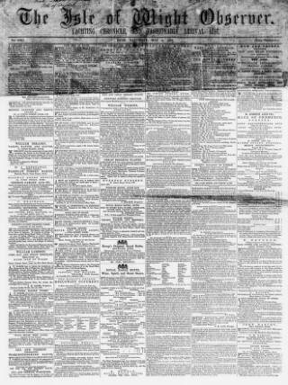 cover page of Isle of Wight Observer published on May 4, 1861