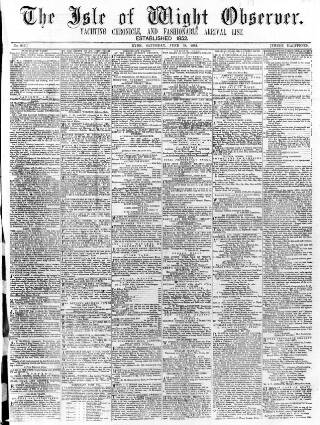 cover page of Isle of Wight Observer published on June 18, 1864
