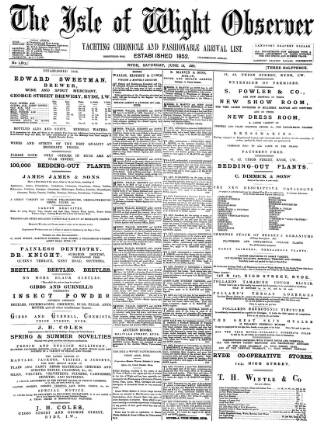 cover page of Isle of Wight Observer published on June 18, 1887
