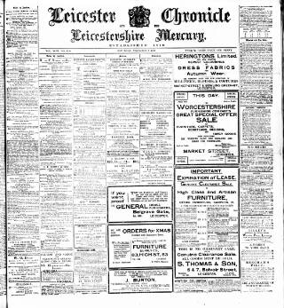 cover page of Leicester Chronicle published on November 2, 1907