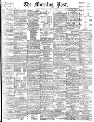cover page of Morning Post published on August 2, 1900