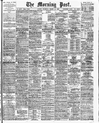 cover page of Morning Post published on March 19, 1908