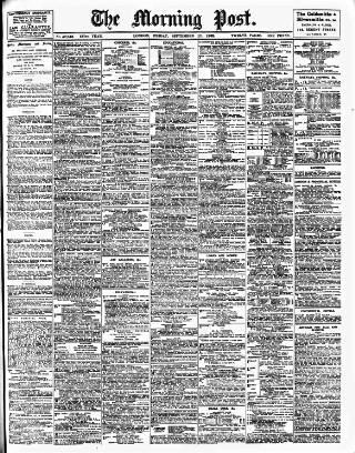 cover page of Morning Post published on September 17, 1909