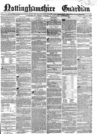 cover page of Nottinghamshire Guardian published on February 2, 1860