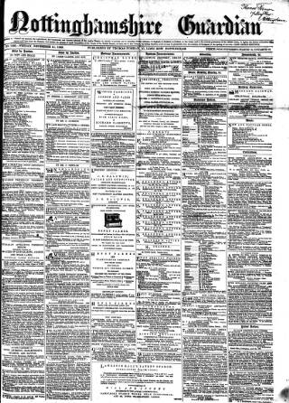 cover page of Nottinghamshire Guardian published on December 14, 1866