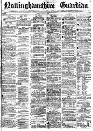 cover page of Nottinghamshire Guardian published on June 18, 1875