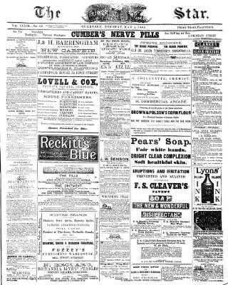 cover page of Guernsey Star published on May 4, 1886