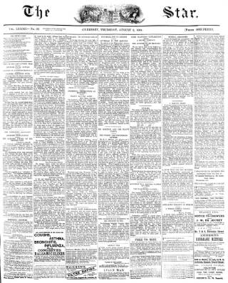 cover page of Guernsey Star published on August 2, 1894