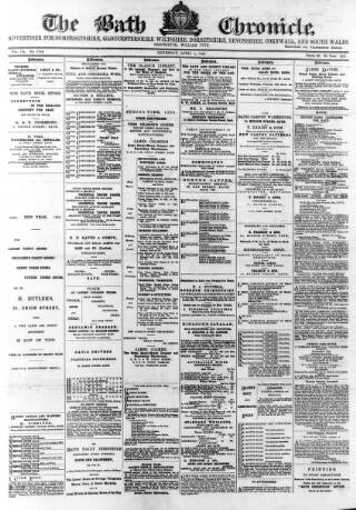 cover page of Bath Chronicle and Weekly Gazette published on April 4, 1889