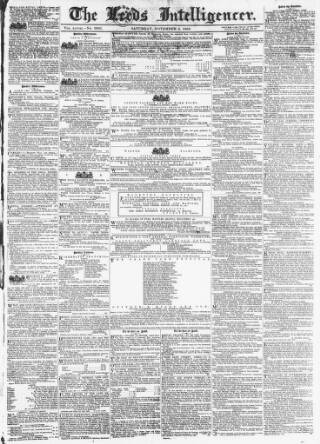 cover page of Leeds Intelligencer published on November 2, 1850