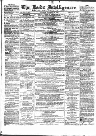 cover page of Leeds Intelligencer published on February 2, 1856