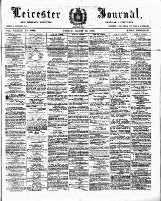 cover page of Leicester Journal published on March 19, 1886