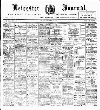 cover page of Leicester Journal published on November 2, 1906