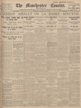 cover page of Manchester Courier published on February 2, 1915