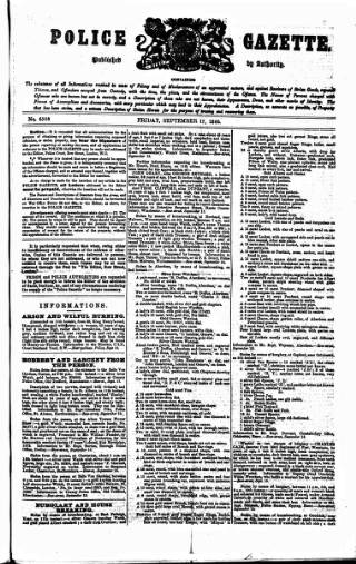 cover page of Police Gazette published on September 17, 1880