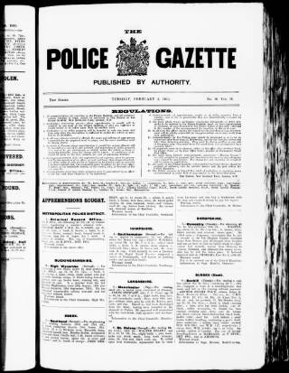 cover page of Police Gazette published on February 2, 1915