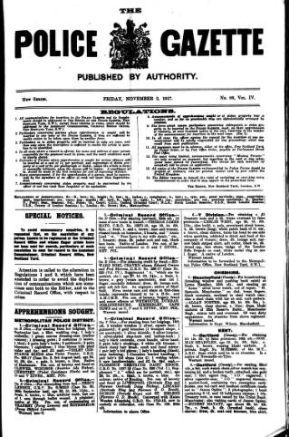 cover page of Police Gazette published on November 2, 1917