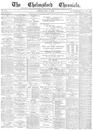 cover page of Chelmsford Chronicle published on May 2, 1879
