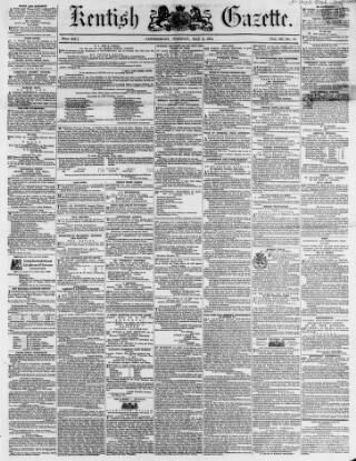 cover page of Kentish Gazette published on May 2, 1854