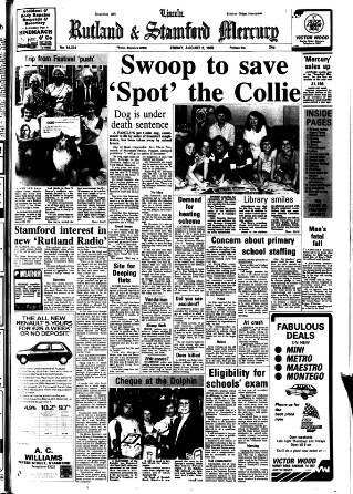 cover page of Stamford Mercury published on August 2, 1985