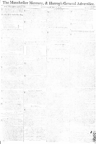 cover page of Manchester Mercury published on May 4, 1790