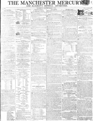 cover page of Manchester Mercury published on September 17, 1805