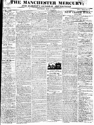 cover page of Manchester Mercury published on May 2, 1820