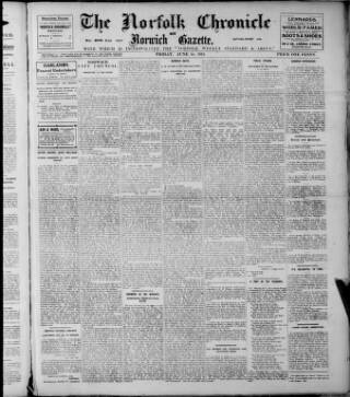 cover page of Norfolk Chronicle published on June 18, 1915