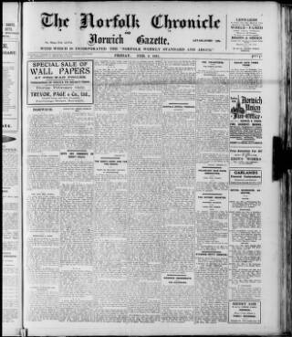 cover page of Norfolk Chronicle published on February 2, 1917