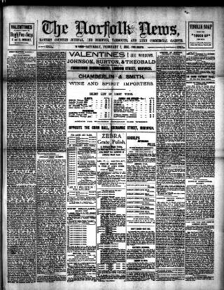 cover page of Norfolk News published on February 2, 1895