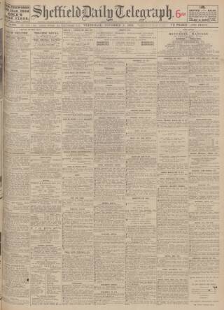 cover page of Sheffield Daily Telegraph published on November 2, 1932