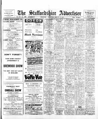 cover page of Staffordshire Advertiser published on August 2, 1947