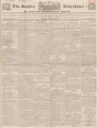 cover page of Sussex Advertiser published on June 18, 1832