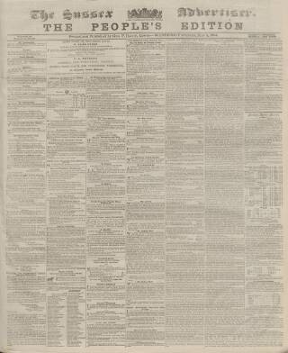 cover page of Sussex Advertiser published on May 4, 1864