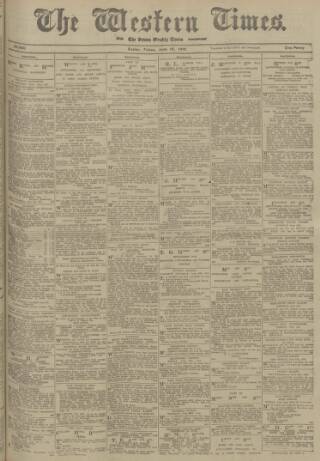 cover page of Western Times published on June 18, 1915