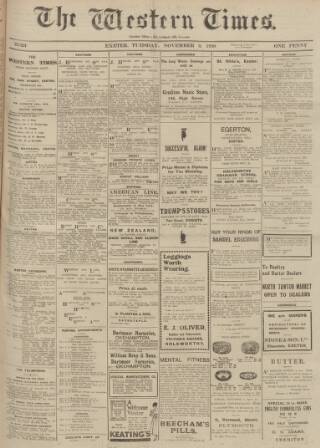 cover page of Western Times published on November 2, 1920