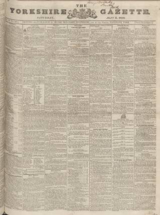 cover page of Yorkshire Gazette published on May 2, 1829