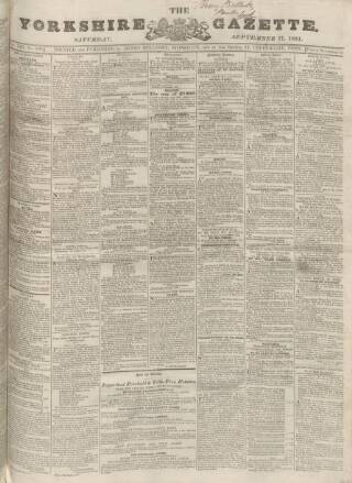 cover page of Yorkshire Gazette published on September 17, 1831
