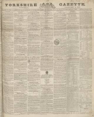 cover page of Yorkshire Gazette published on February 2, 1833