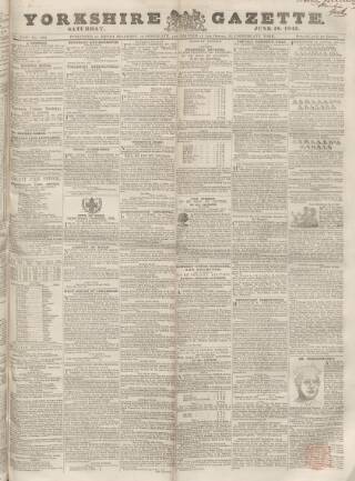 cover page of Yorkshire Gazette published on June 18, 1842