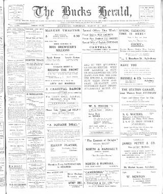 cover page of Bucks Herald published on March 19, 1927