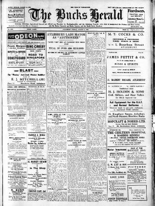 cover page of Bucks Herald published on August 2, 1940
