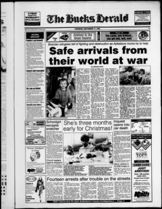 cover page of Bucks Herald published on September 17, 1992